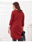 Rochie Plus Size cu spate mai lung, visiniu FK565 - Magazin online - Boutique